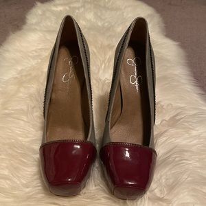 Jessica Simpson heels burgundy